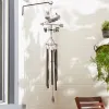 Silver Rabbit Weathervane Wind Chime - Outdoor Garden Decor with Charming Animal Design