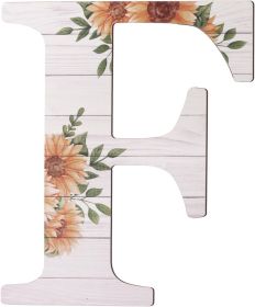 Large Wooden Letters 12 Inch Rustic Wooden Letters F for Wall Decor Home Wood Letters Sunflower Big Wood Wall Letters Decor for Living Room Bedro