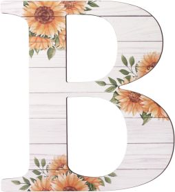 Large Wooden Letters 12 Inch Rustic Wooden Letters B for Wall Decor Home Wood Letters Sunflower Big Wood Wall Letters Decor for Living Room Bedro