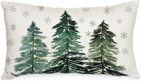 Christmas Pillow Cover 12X20 Inch Christmas Trees Snowflake Decorations Winter Pillow Case Decor for Home Sofa