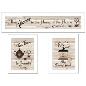 "Kitchen Friendship Collection III" 3-Piece Vignette by Millwork Engineering, White Frame