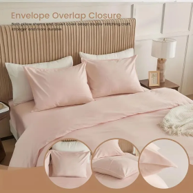 Serta Simply Clean Pleated Duvet Cover Queen (Option: Pink)