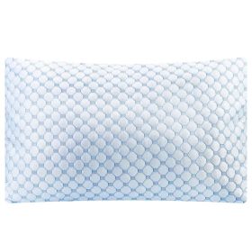 Bed Pillows Cooling Memory Foam Pillow Ventilated With Cooling Gel Infused Memory Foam Heat Reducing Cooling Fiber Breathable Machine Washable (Option: Queen 1Pc)