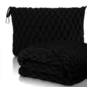 Tlanket- Clip On Travel Pillow (Option: Black)